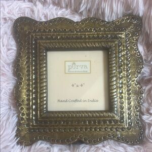 Purva Brass-Toned Ornate Photo Frame